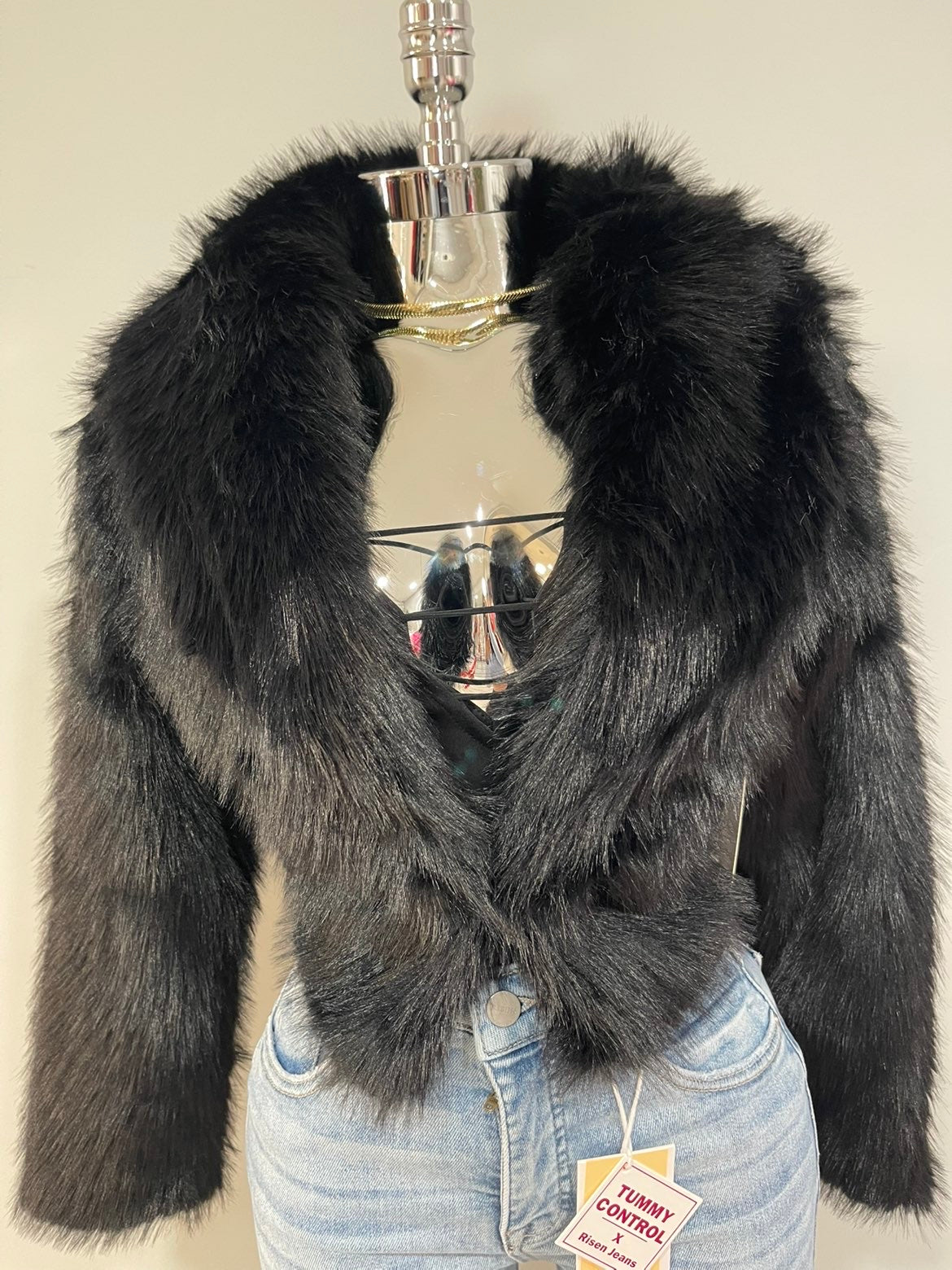 Fauxy Black Furry Coat