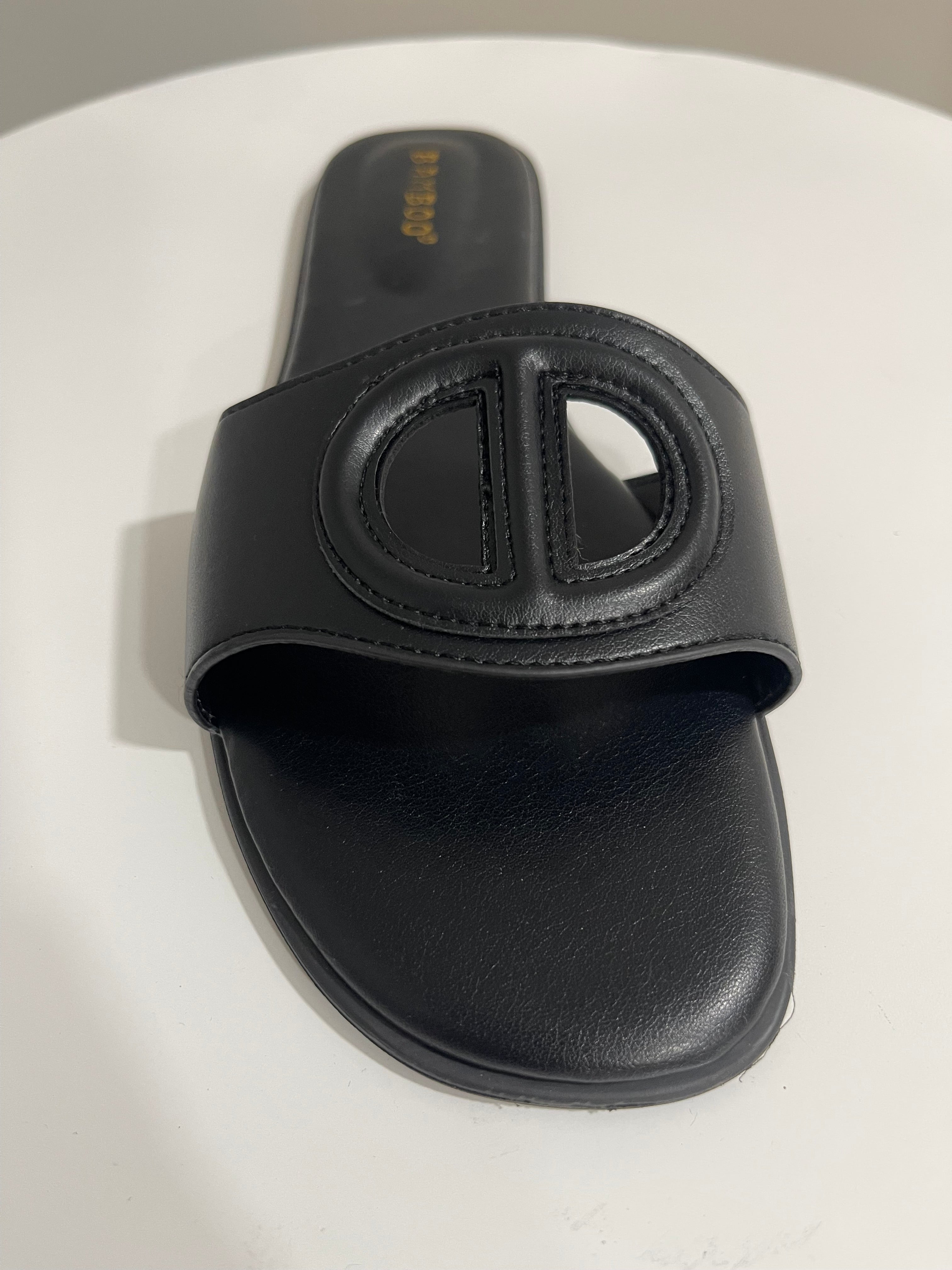 Endless flat black sandals