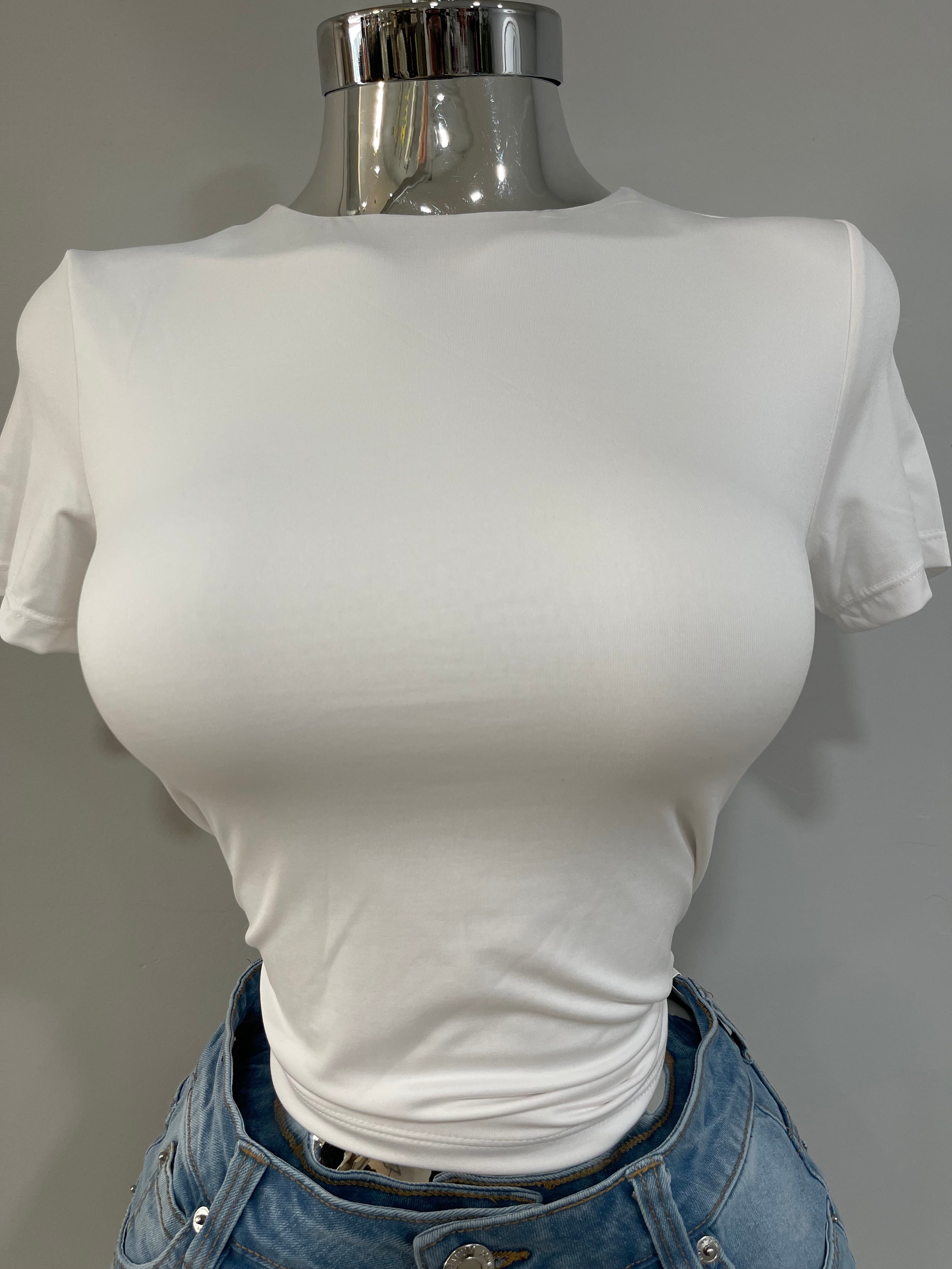Chloe crew neck short sleeve tee-white
