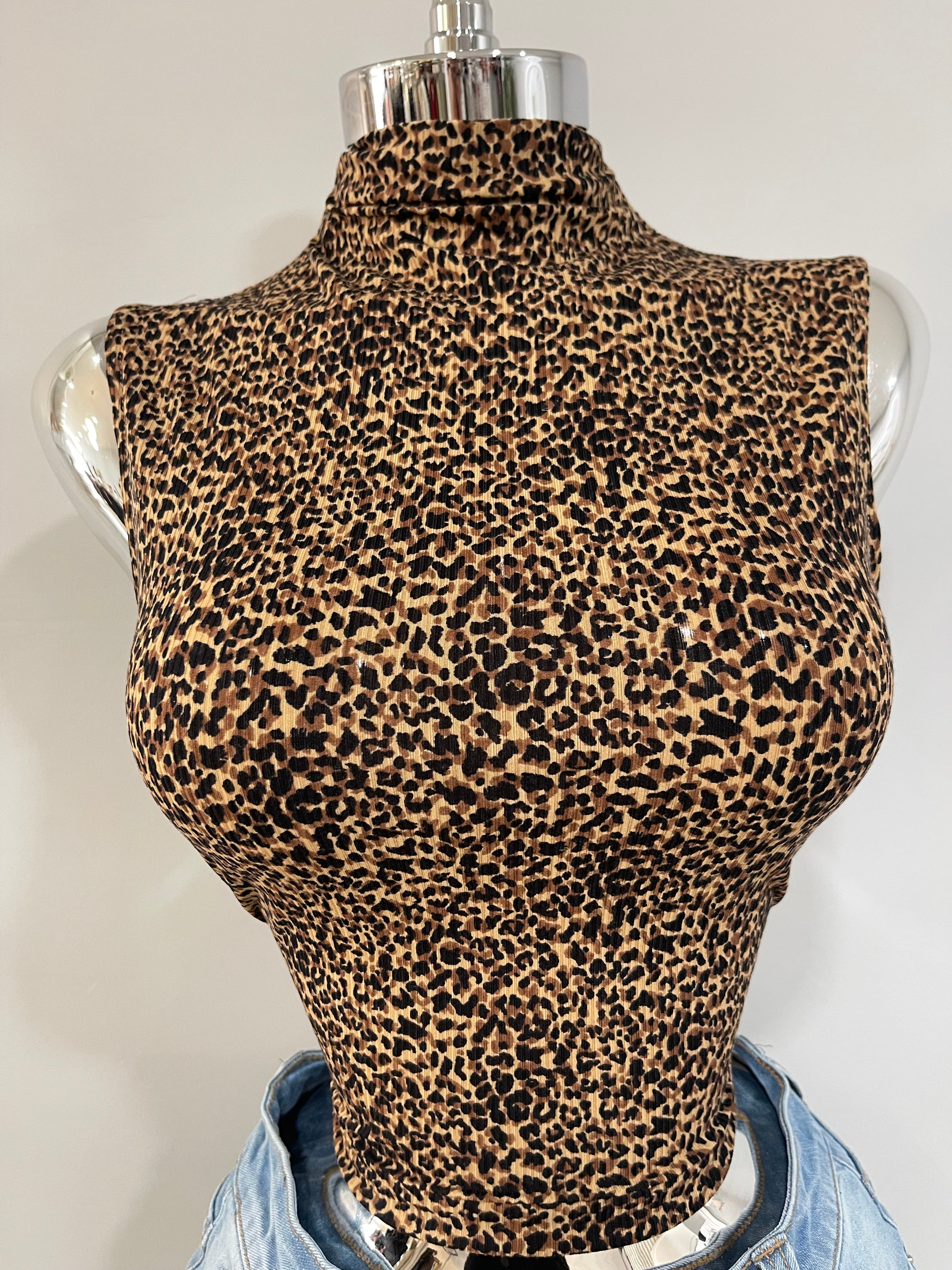 Lisette leopard neck top