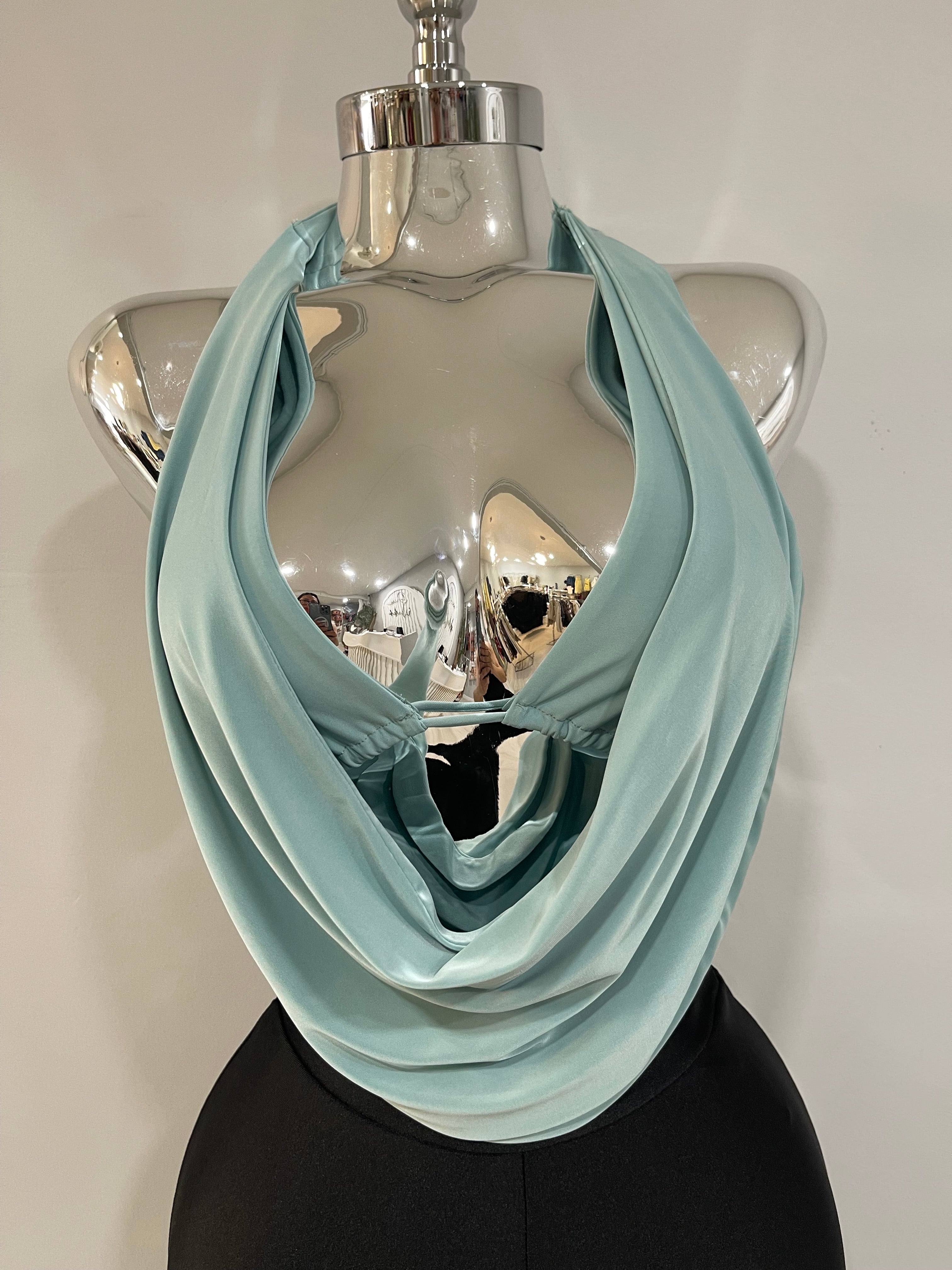 Cynthia halter top-aqua
