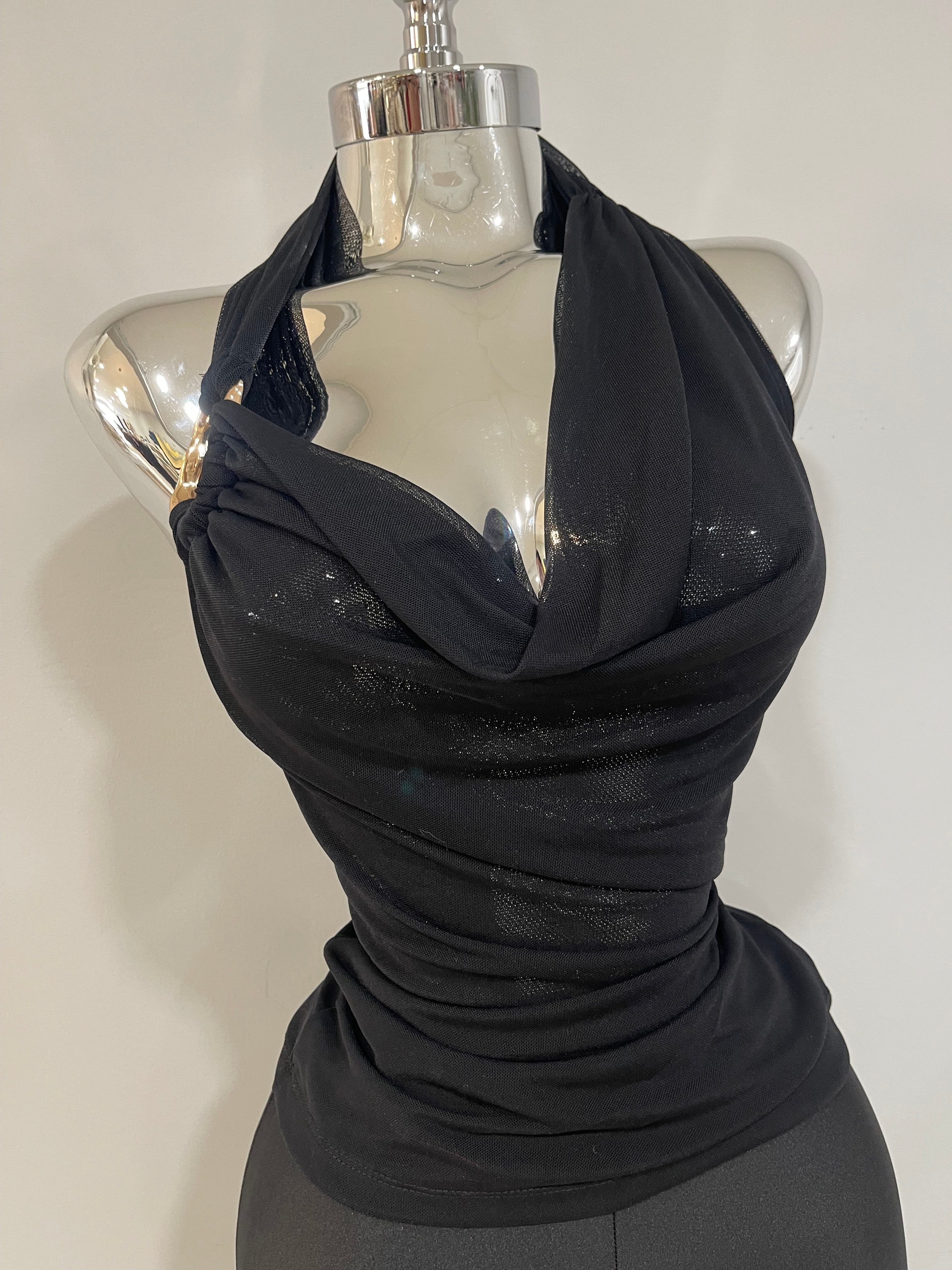 Shayla halter top-black