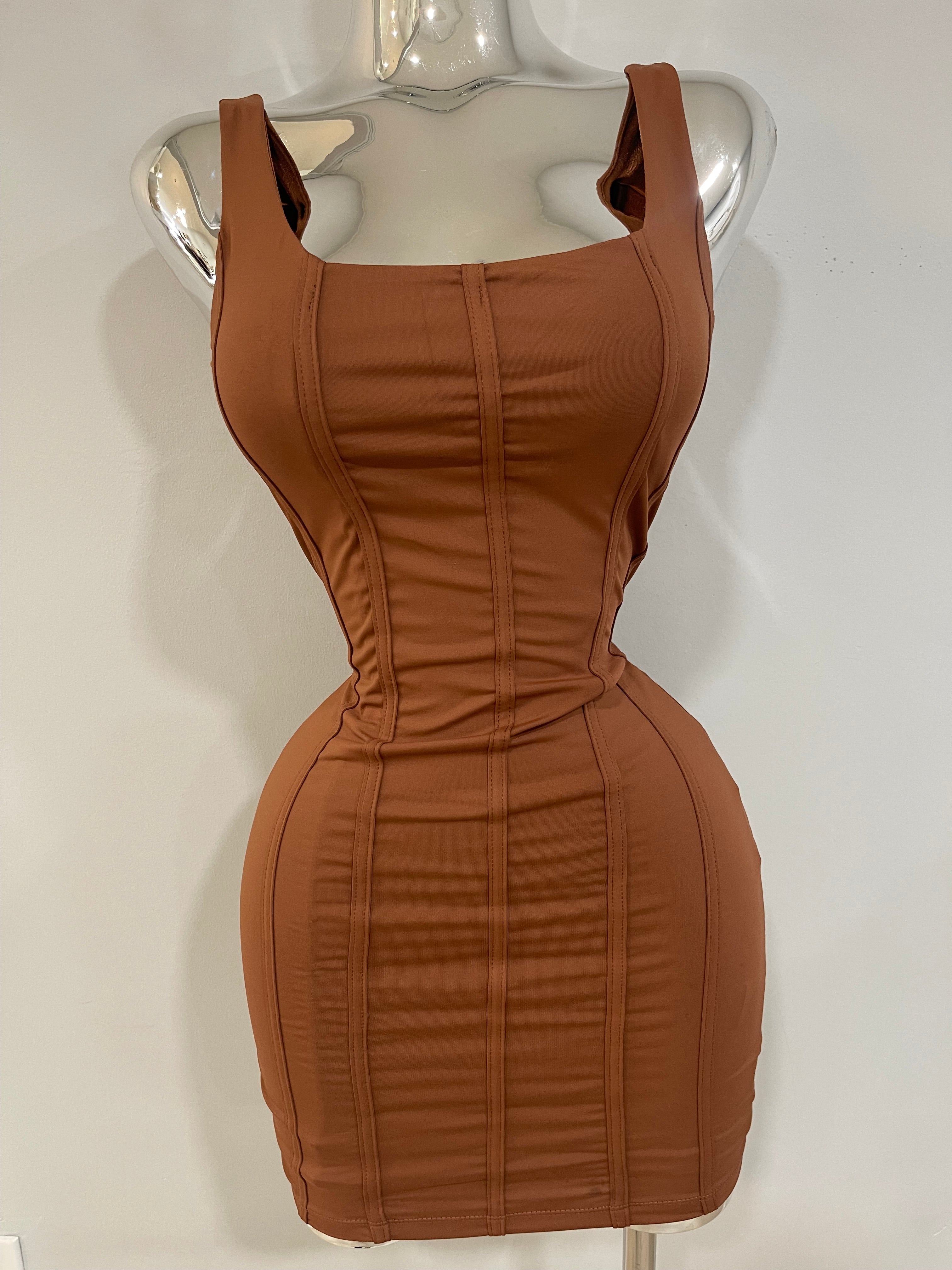 Malory mini dress-brown
