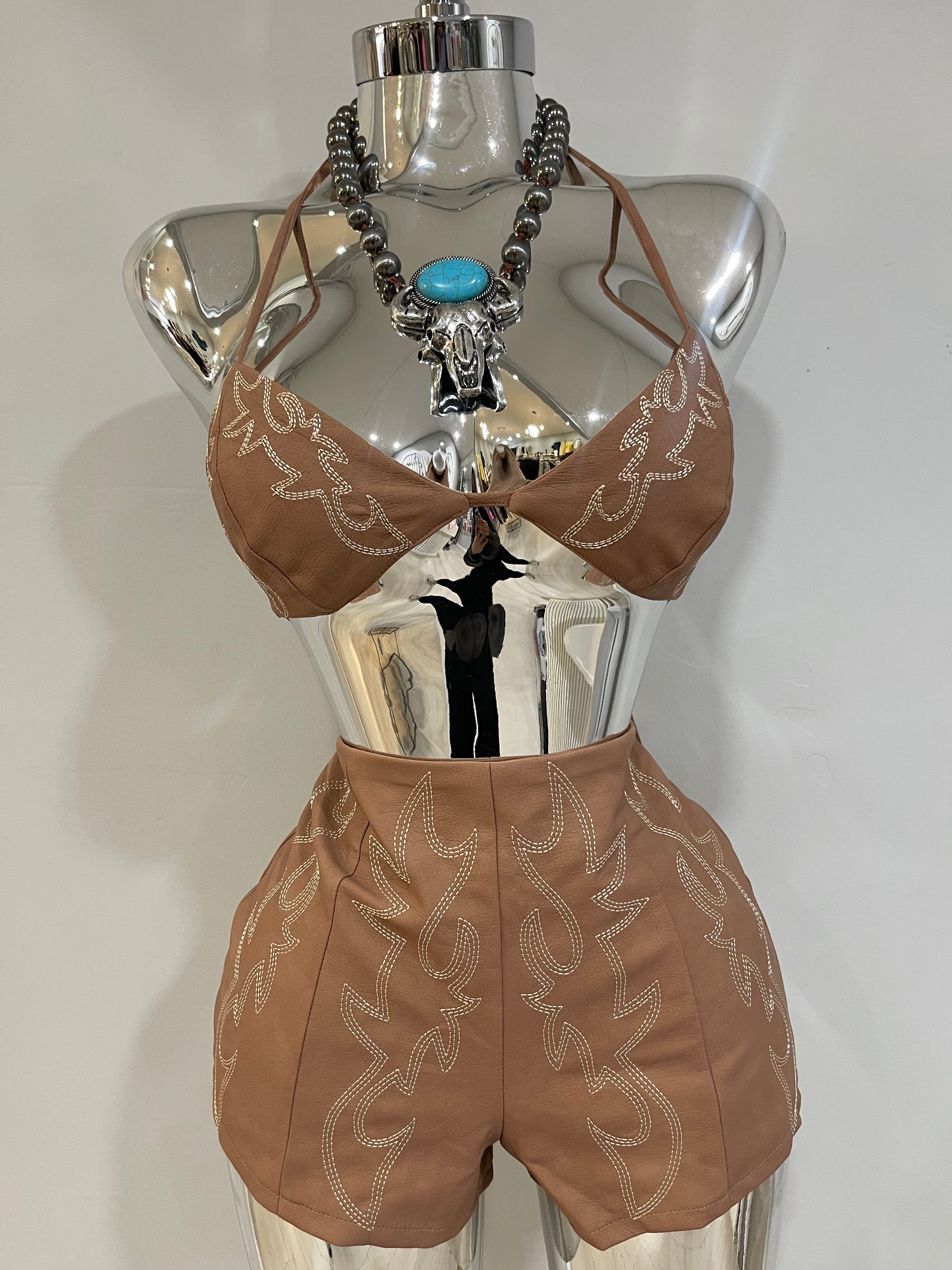 Wild west leather set-nude