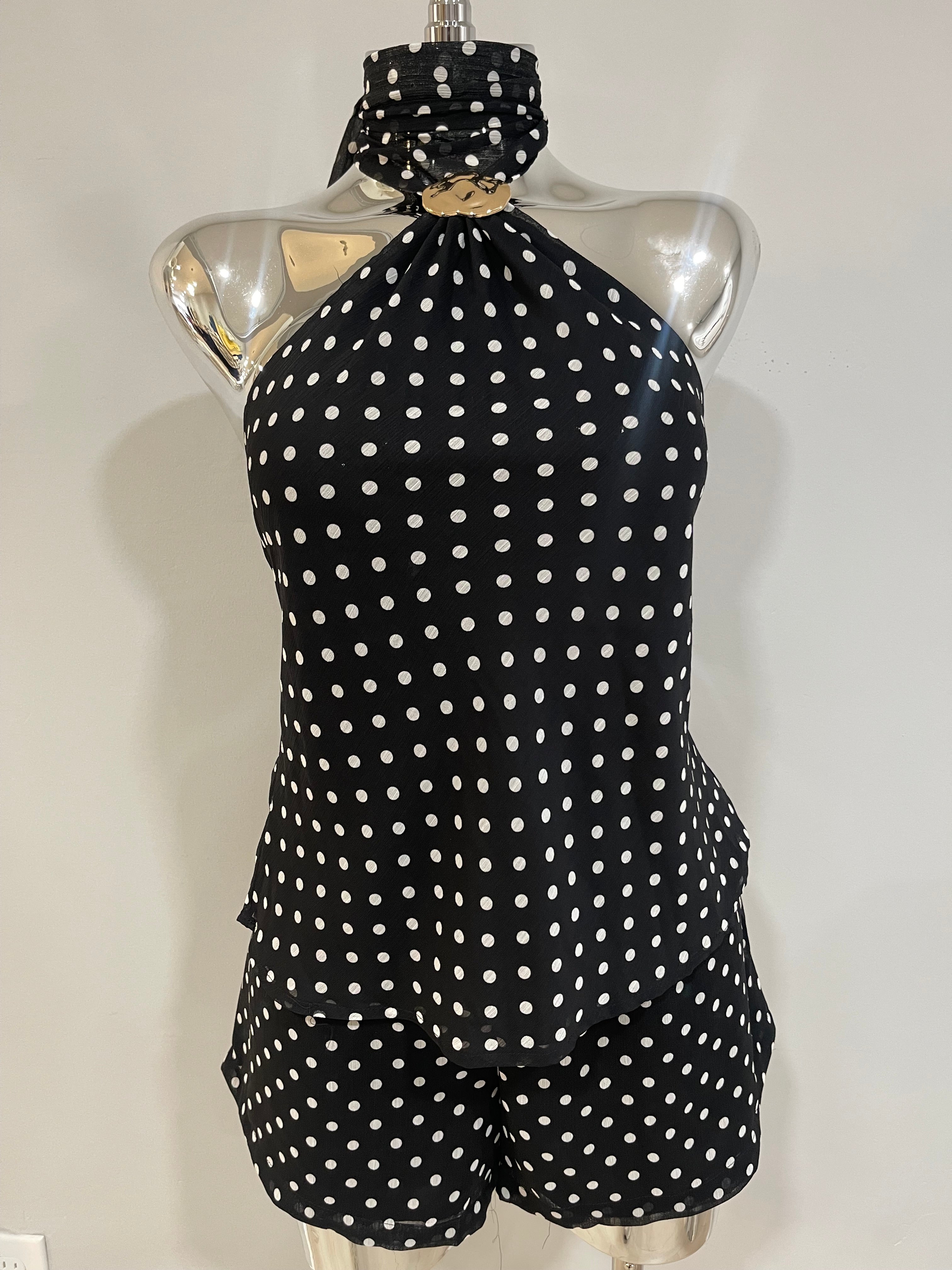Princess polka dot set-black