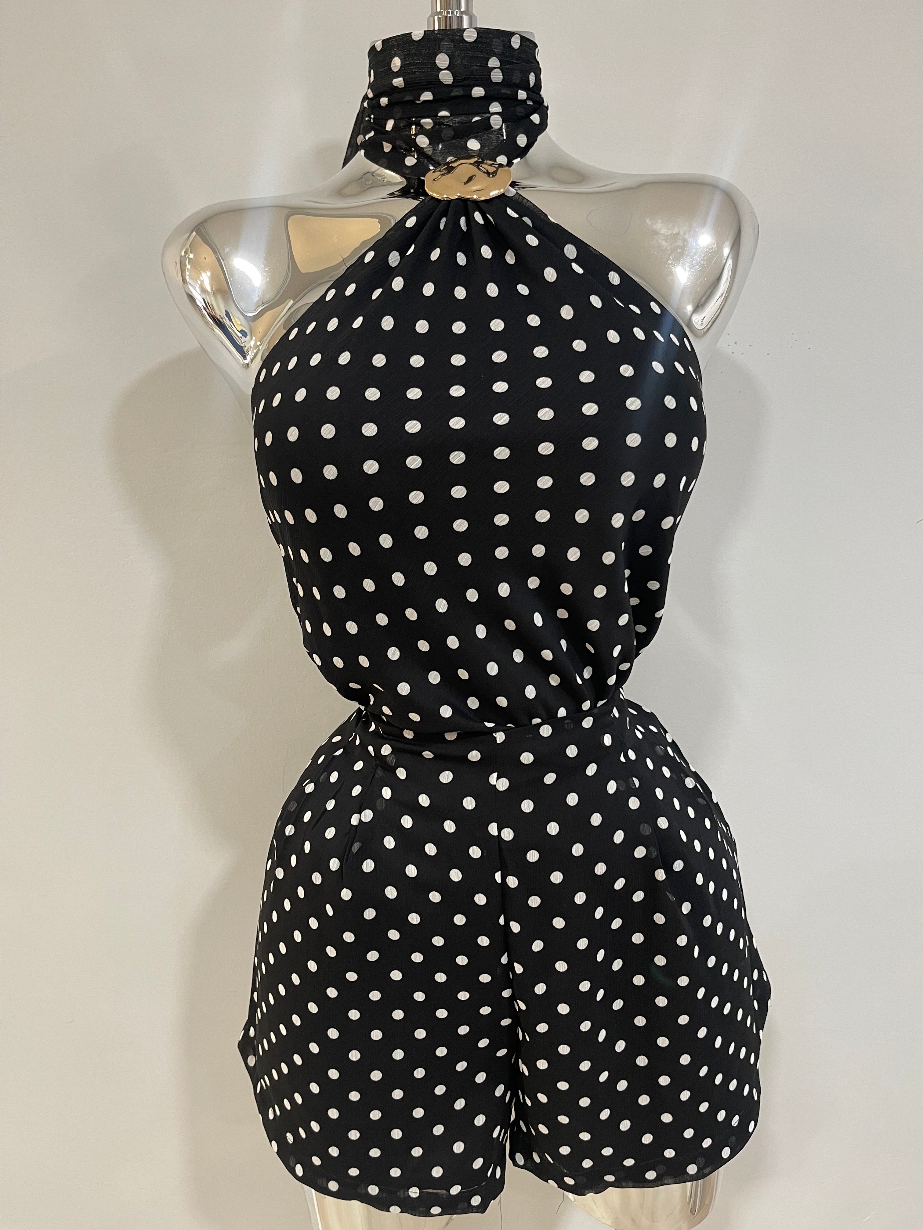 Princess polka dot set-black