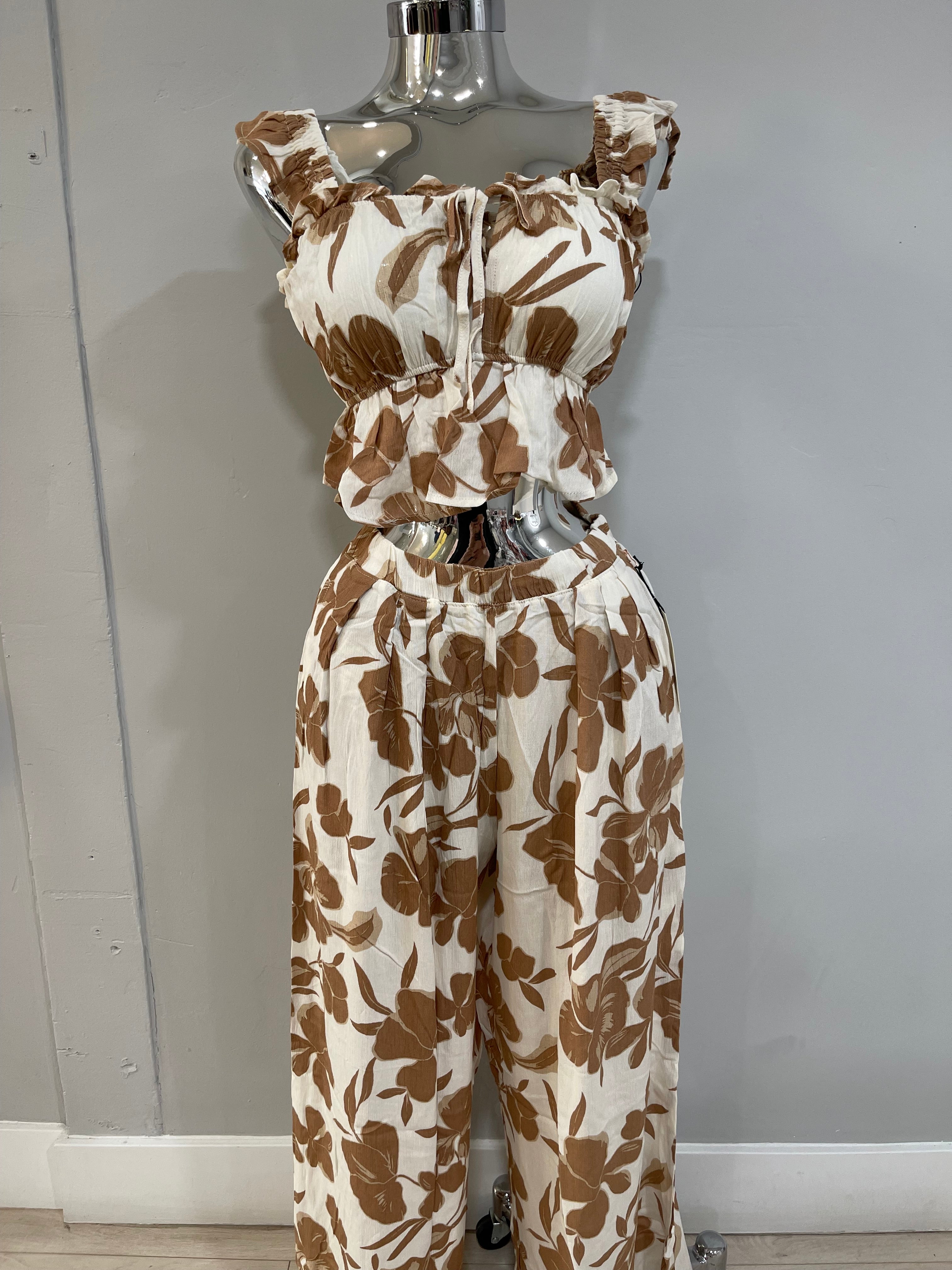 Helena pant set-nude